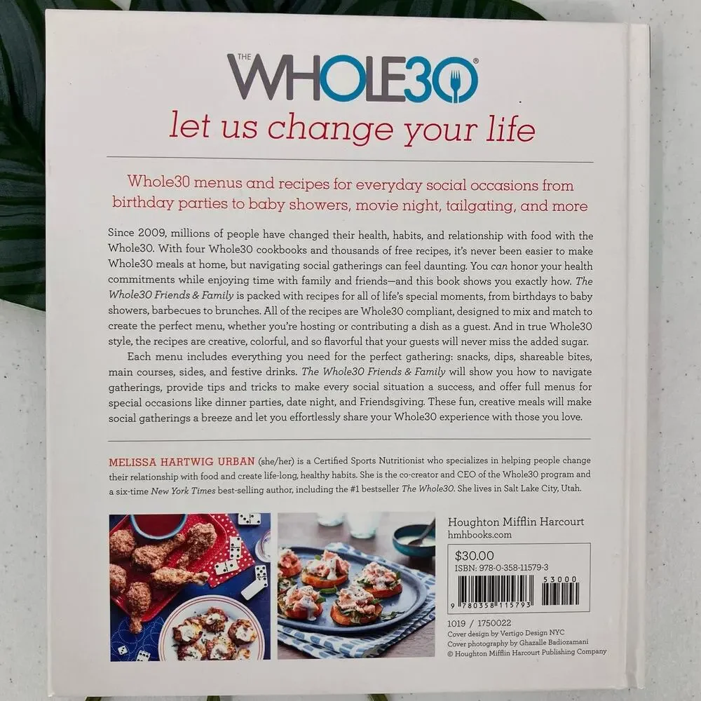 The Whole 30 Friends & Family Hardcover Melissa Hartwig Urban Cookbook Book